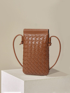<span class=keywords><strong>Borsa</strong></span> a <span class=keywords><strong>tracolla</strong></span> Vintage autunnale Mini a <span class=keywords><strong>tracolla</strong></span> con Logo personalizzato da donna Casual alla moda intrecciata per telefono cellulare in stile Casual - Product Image 4
