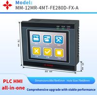 Controlador Lógico Programable PLC HMI Todo en Uno, Pantalla Táctil de 2.8'', 7 Entradas, 5 Salidas de Relé/4 Salidas de Transistor, 2 Pulsos de Alta Velocidad