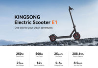Patinete Eléctrico Plegable E1 para Adultos en Stock UE para Dropshipping, 250W 37V, Autonomía 25 km, 25 km/h, Ciclomotor Eléctrico