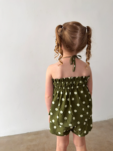 Vêtements d'été à la mode pour enfants, débardeurs à imprimé à pois, short à taille élastique, ensemble <span class=keywords><strong>de</strong></span> tenue pour petites filles - Product Image 2