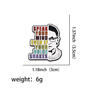 Girl Power Metall-Pins mit englischen Buchstaben, Positives Zitat, Zinklegierung Anstecknadeln, Feministischer Soft-Emaille-Pin - Product Image 4