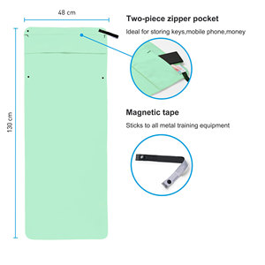 Asciugamano da Palestra in Microfibra Personalizzabile per Adulti <span class=keywords><strong>con</strong></span> Cappuccio e Tasca <span class=keywords><strong>con</strong></span> Cerniera, Motivo Sportivo Intrecciato - Product Image 3
