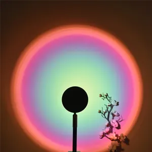 Современный Настольный светильник С закатом, настенный фон для спальни, светодиодный RGB напольный светильник с закатом, ночник-проектор
