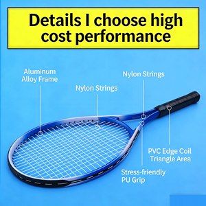 Raquette <span class=keywords><strong>de</strong></span> tennis pour enfants <span class=keywords><strong>de</strong></span> qualité supérieure, en aluminium durable, tension réglable, <span class=keywords><strong>test</strong></span>ée pour la sécurité - idéale pour les écoles et les clubs - Product Image 5