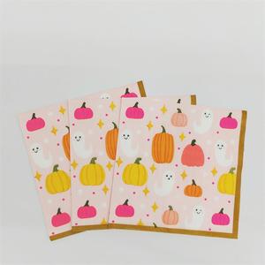 จานขนมหวานรูปผีฟักทองสีชมพู DAMAI ชุดอุปกรณ์ปาร์ตี้แบบใช้แล้วทิ้ง ถ้วยกระดาษ ผ้าเช็ดปาก จานกระดาษ ชุดภาชนะสำหรับงานปาร์ตี้ฮาโลวีน - Product Image 6