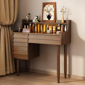 Solid Wood Dressing Table With Flip Top Mirror Multifunctional <b>Desk</b> Makeup Vanity For Bedroom Adult Use - Product Image 2