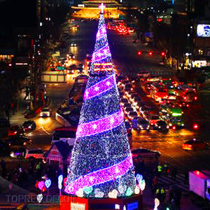 TOPREX-Arbre de Noël en PVC rose avec cadre en spirale de 10m, guirlandes artificielles géantes de couleur personnalisée pour sapin de Noël <span class=keywords><strong>led</strong></span> - Product Image 5