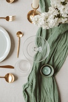 Lot de 10 chemins de table en gaze de coton vert sauge Boho pour mariage