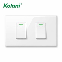 Interrupteur lumineux modulaire OEM blanc brillant 2 modules, taille 120, 16A 250V, panneau de module de prise combinable DIY pour projets d'appartements et d'hôtels