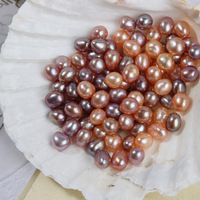 Édition en gros de perles baroques violettes et orange de 7-8 mm, perles d'eau douce naturelles légères, accessoires en perles d'eau douce baroques