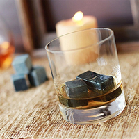 Piedras de whisky de esteatita de lujo de alta calidad, logotipo grabado con láser, cubitos de hielo, accesorios para bebidas para whisky irlandés