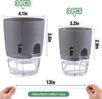 Pot Bunga Pintar Hidroponik Dalam Ruangan Berbahan Plastik ABS dengan Sistem Penyiraman Otomatis, Lapisan Berwarna, untuk Penggunaan di Rumah, Kebun, dan Luar Ruangan, Warna Putih/Abu-abu Modern