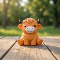 Jouet Squishy Géant Parfumé Vache des Highlands, Super Doux à Remontée Lente, Anti-Stress, Cadeau pour Enfants