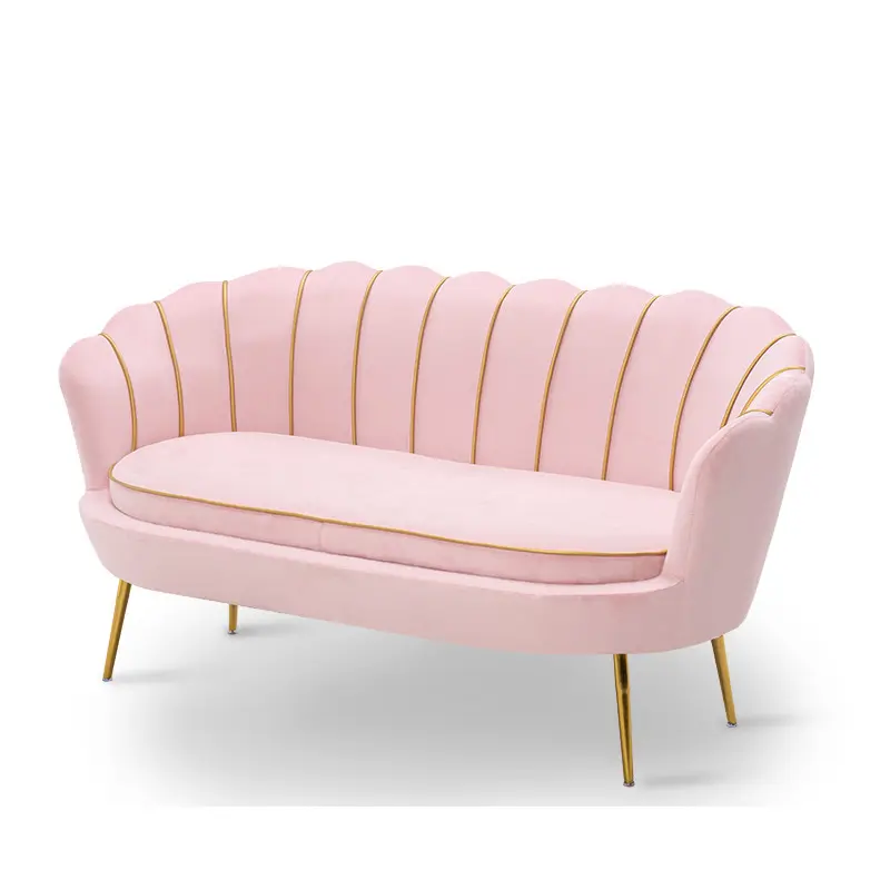 Fabrik benutzer definierte Roségold Trim Morden Luxus Samt Stoff Lounge Liege 2 oder 3-Sitzer Couch Wohnzimmer Sofa