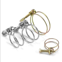 Colliers de serrage flexibles réglables en acier inoxydable 304 à double fil pour tuyaux d'incendie et d'irrigation agricole