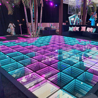 3D Infinity Miroir LED piste de danse magnétique sans fil installation rapide DJ scène lumière mariage fête événement éclairage