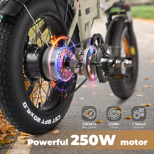 Vélo électrique pliable à pneus larges de 20 pouces, 750 W de puissance maximale, 48 V 13 Ah, autonomie de 65 km, cadre en aluminium, Shimano 7 vitesses, amortisseur avant, expédition rapide depuis l'UE - Product Image 6