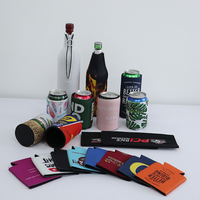 Porte-canettes isotherme pliable 12 oz, 3,5-5 mm, en néoprène, pour bouteilles de vin et de bière, avec impression de logo personnalisé