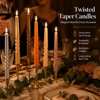 Bougies torsadées multicolores pour décoration de table de fête à domicile, bougies en paraffine torsadées personnalisées OEM, vente en gros, approvisionnement en vrac