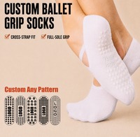 Chaussettes de yoga antidérapantes à logo personnalisé, vente en gros, OEM, marque privée, semelle intégrale, pour barre, pilates, danse, tout motif