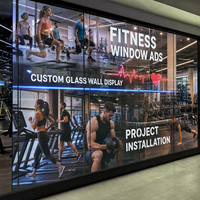 Pantalla LED Transparente de Gran Formato para Ventanas de Gimnasios, Pantalla para Ventanas de Vidrio Completas