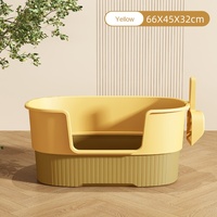 Super grande toilette semi-fermée en plastique durable pour chat belle litière anti-sable pour chat fournitures de nettoyage multi-chat