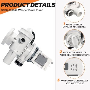 Ensemble de pompe de vidange Samsung DC96-01585L 120V, pièce de machine à laver électrique en plastique - Product Image 2