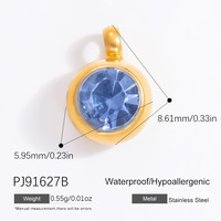 SUMMLY Pendentif simple tendance en zircon plaqué or 18 carats en acier inoxydable 6mm pour coque de téléphone indésirable Bijoux de mode