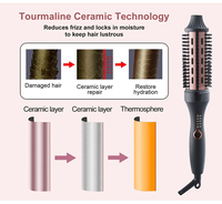 Brosse thermique pour cheveux Peigne lisseur avec fonction infrarouge Peigne à cheveux droit Brosse thermique chauffante 3 en 1