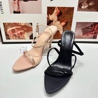 Sandales à talons hauts pour femmes, été 2026, à bout ouvert, avec lanières fines croisées à l'arrière, talon ouvert, sexy, nouveaux produits tendance