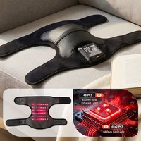 Masseur de genou avec chaleur et thérapie par lumière rouge, masseur de genou chauffant avec batterie 5000 mAh, cadeau idéal pour hommes et femmes
