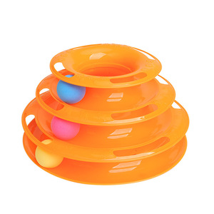 Jouets pour animaux de compagnie écologiques et amusants : Disque de jeu interactif Crazy Ball, Plateau tournant ludique pour chats - Product Image 1