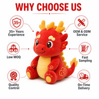 Peluche personnalisée Dragon Chinois Loong OEM, Animal en Peluche Dragon Rouge, Mascotte Douce, Vente en Gros, Cadeau de Festival pour Enfants, Direct Usine