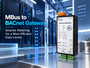 Convertisseur Milesgo BAC1002-MBus MBus vers BACnet IP pour les applications d'automatisation des bâtiments et de gestion de l'énergie multi-protocoles - Product Image 1