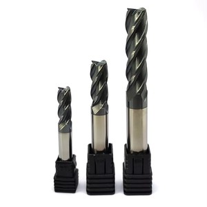 Jeu de fraises en carbure monobloc, revêtement AlTiN, 8 mm, OEM, droites, 2 dents, hélice 30°, pour dégrossissage et finition - Product Image 4