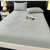 Drap-housse et taie d'oreiller en polyester à motif chevrons imperméable de style housse de matelas pour la literie