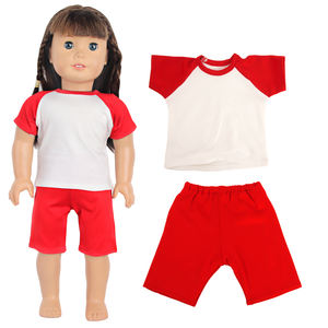 Ensemble T-shirt et pantalon en dacron MSYO pour poupées américaines de 18 pouces - Jouet modèle, jouet en peluche, jouet miniature DIY pour filles - Product Image 4