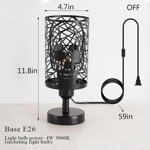 USB <span class=keywords><strong>Skull</strong></span> Cảm Ứng Bảng Đèn Có Thể Sạc Lại E26 Với USB C + Một Cổng Sạc 4000MAh Bảng Đèn Trang Trí Phòng Ngủ Ánh Sáng Đầu Giường - Product Image 6