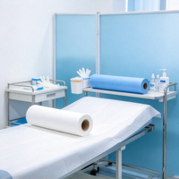 Drap de lit médical jetable en PP non tissé avec support imperméable en papier+PE, certifié CE, tailles 80x180cm ou sur mesure