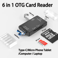 Lector de tarjetas USB3.0 6 en 1 OTG multifunción tipo C Micro TF SD adaptador de lector de tarjetas USB ordenador portátil tableta accesorios de teléfono