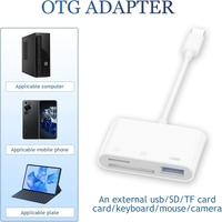 Adaptador OTG Multifunción Universal 3 en 1 Tipo C a USB 3.0 Lector de Tarjetas de Memoria Flash TF SD para iPhone, Android y Laptop