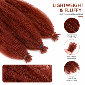 Extensiones <span class=keywords><strong>de</strong></span> Cabello Sintético <span class=keywords><strong>de</strong></span> 22 Pulgadas, Estilo <span class=keywords><strong>Afro</strong></span> Rizado y Voluminoso, para Trenzas Crochet y Peinados Tipo Dirty Braids - Product Image 4