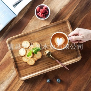 Acacia Wood Rectangular Serving <b>Tray</b> Solid Color Household Kitchen Food Plate For Tea Coffee Dessert <b>Snack</b> - Product Image 3