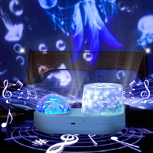 New Dương Âm Nhạc Giáng Sinh Chiếu Ánh Sáng Ban Đêm <span class=keywords><strong>LED</strong></span> Trẻ Em Của Phòng Ngủ Đầy Sao Bầu Không Khí Bầu Trời Đầy Sao Đèn Bàn - Product Image 2