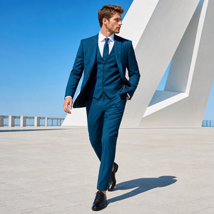 Completo di Alta Gamma a 5 Pezzi per Uomo, Vestibilità Slim, Ideale per <span class=keywords><strong>l</strong></span>'Ospite d'<span class=keywords><strong>Onore</strong></span> - Product Image 1