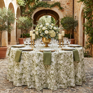 Tovaglia all'ingrosso <span class=keywords><strong>in</strong></span> poliestere <span class=keywords><strong>cotone</strong></span> lino con motivo vegetale, tinta unita, fatta a mano, ecologica, riutilizzabile, stile moderno per la casa - Product Image 1