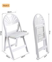Chaise d'hôtel moderne imperméable pour l'extérieur, chaise pliante en plastique blanc portable pour le jardin et le camping