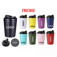 Taza de café reutilizable al vacío de acero inoxidable impresa personalizada de 12oz, taza de viaje de cerveza térmica, logotipo termo personalizado para regalo