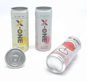 Personnalisé 200ml mince café soda bière boisson boissons gazeuses boîte nature 250 ml 330ml couleur imprimé vide boîtes rondes en aluminium et couvercles