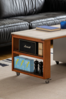 Table basse relevable en bois massif de style mi-siècle, vente en gros du fabricant, table d'appoint pour petit appartement, salon, table basse mobile